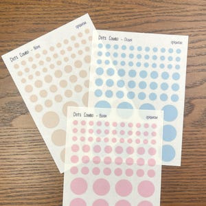 DOTS COMBO| Multiple Size Dots | Transparent dots | 28 colors, Functional Planner Stickers | Minimal Planner Sticker, Bullet Journal Sticker