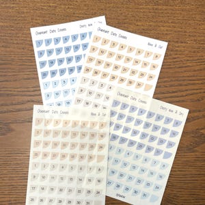 Date Covers | Dated Mini Quadrants | Date Script Stickers | Calendar Stickers | Planner stickers, Bullet Journal stickers, Minimal Stickers