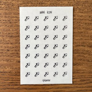 Micro Icon Stickers ARROW | Mini Icon Transparent stickers | Clear Matte | Minimal & Functional Planner Stickers | A5 Pocket Personal |