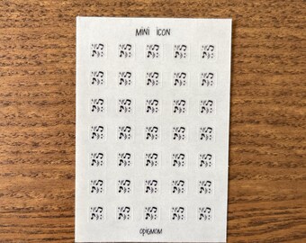 Micro Icon Stickers Music | Mini icon Transparent | Clear Matte | Minimal & Functional Planner Stickers | A5 Pocket Personal, Bujo