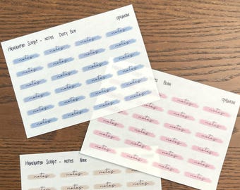 Highlighted NOTES | Highlighted script stickers | Functional Script Stickers | Planner stickers, Bullet Journal stickers, Minimal Stickers