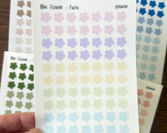 Mini Flowers Shape | 28 colors, Functional Planner Stickers | Minimal Planner Stickers, Planner stickers, Bullet Journal stickers