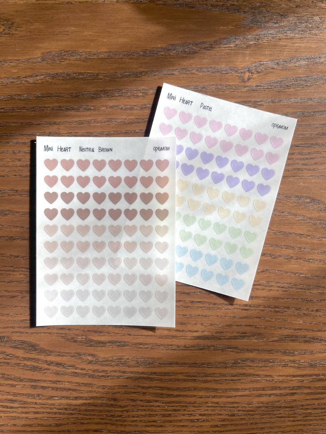 Mini Heart | Transparent Heart Stickers | 28 Colors, Functional Planner ...