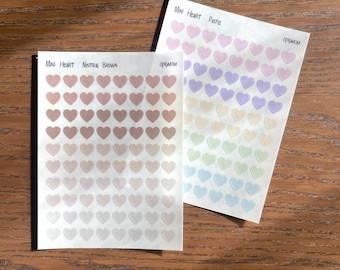 Mini Heart | Transparent Heart stickers |  28 colors, Functional Planner Sticker | Journal | Minimal Planner Sticker, Bullet Journal Sticker