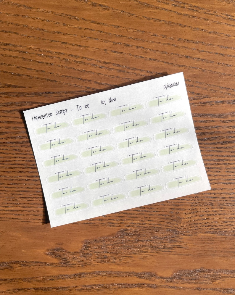 Sticker Paper Flow Written Sign Highlighted to Do | Highlighted Script Stickers | Functional Script ...