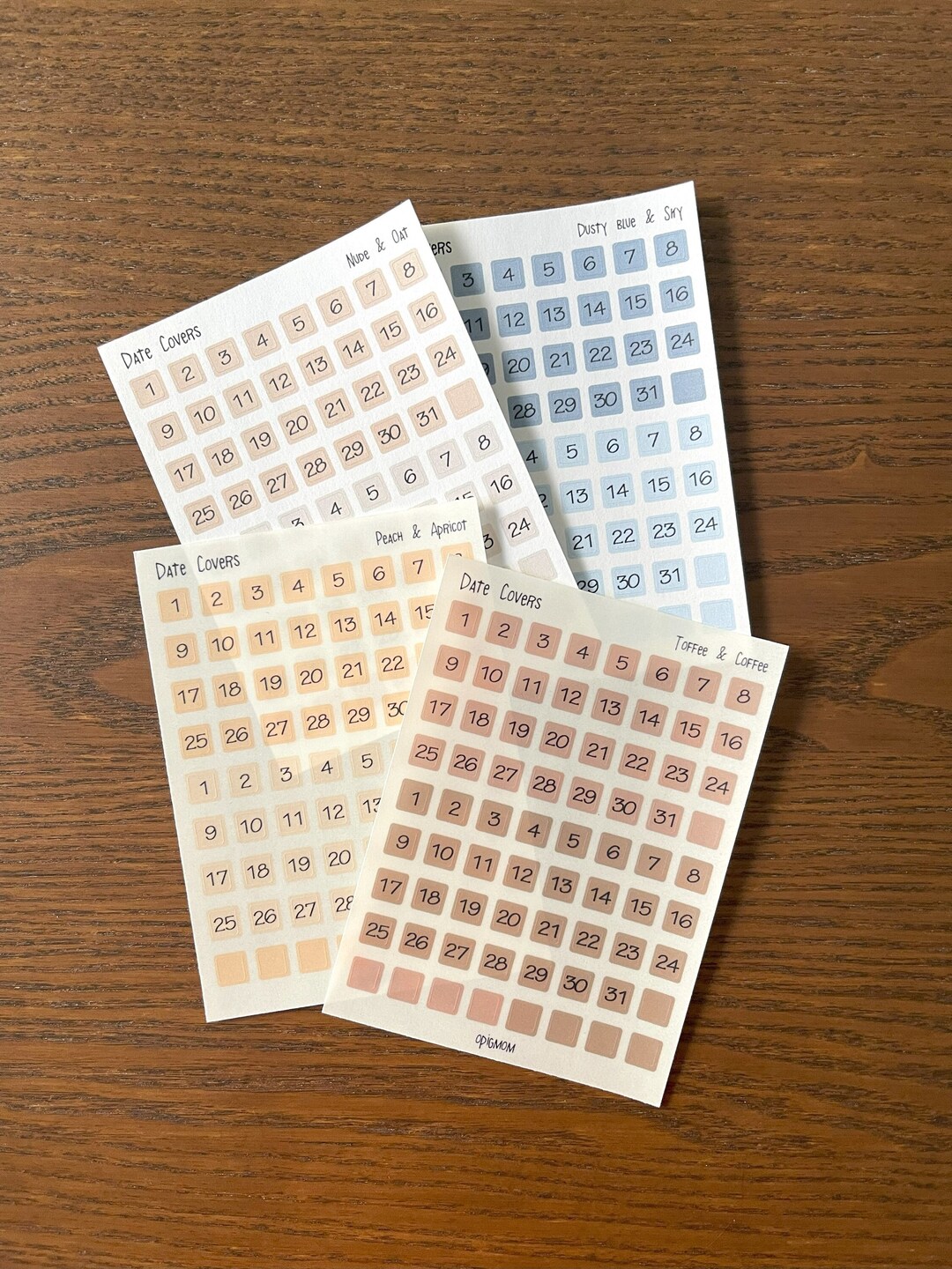 Date Covers | Dated Rounded Square | Date Script Stickers | Calendar ...