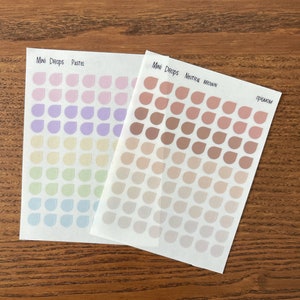 Mini Drop planner stickers | Transparent drop stickers |  28 colors, Functional Planner Stickers | Pastel | Minimal Planner Stickers