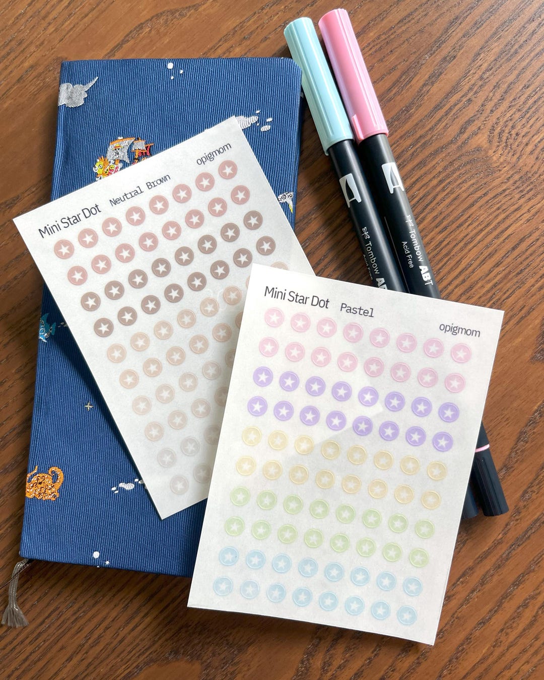 Mini Star Dots | 28 Colors, Transparent Dots | Dot Sticker | Functional ...