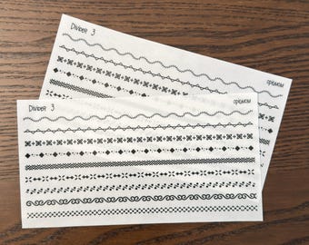 Hobonichi Weeks Divider Ver. 3 | Header Divider Stickers | Deco Stickers, Banner, Vertical Divider, Planner, Bullet Journal Divider, Minimal