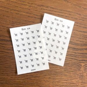 Micro Icon Stickers SHOPPING | Shopping Cart stickers  | Transparent stickers | Minimal & Functional Planner Stickers | A5 |Bullet Journal