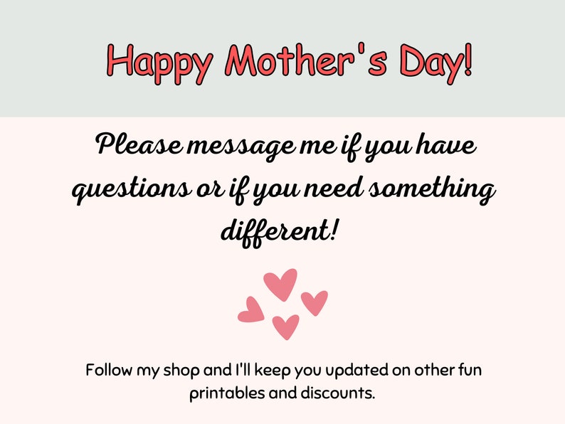 Flower Handprint Gift From Kids Printable Fingerprint Gift For Mom Mother's Day Handprint Gift DIY Handprint Mother's Day Gift image 8