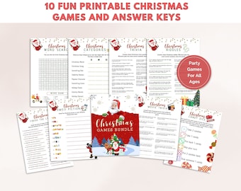 Printable Christmas Games Bundle, Family & Office Party (Digital Download)