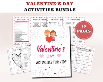 Printable Fun Valentine's Day Activities For Kids And Adults, Valentine's Day Classroom And Party Games, School Valentine Activity Pages