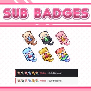 Otter Sub Badges | Twitch Badges | Streamer assets | Colorful | Cute