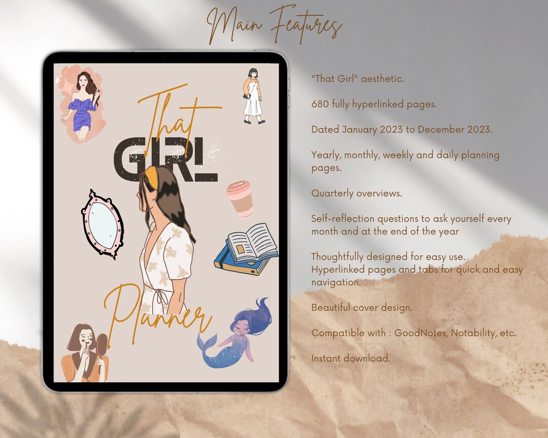 2025 Digital Planner THAT GIRL 2023 Planner Daily, Weekly & Monthly ...