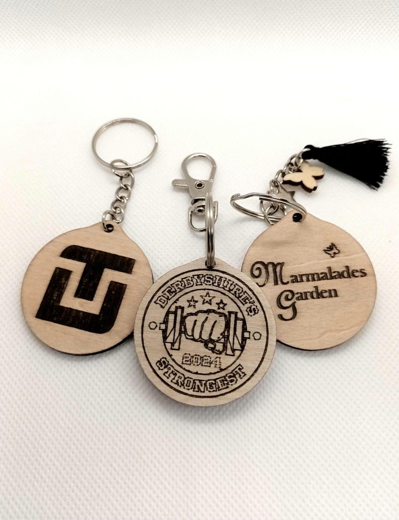 Custom Wooden Logo Keyrings: Personalised Promotional Product, Event ...