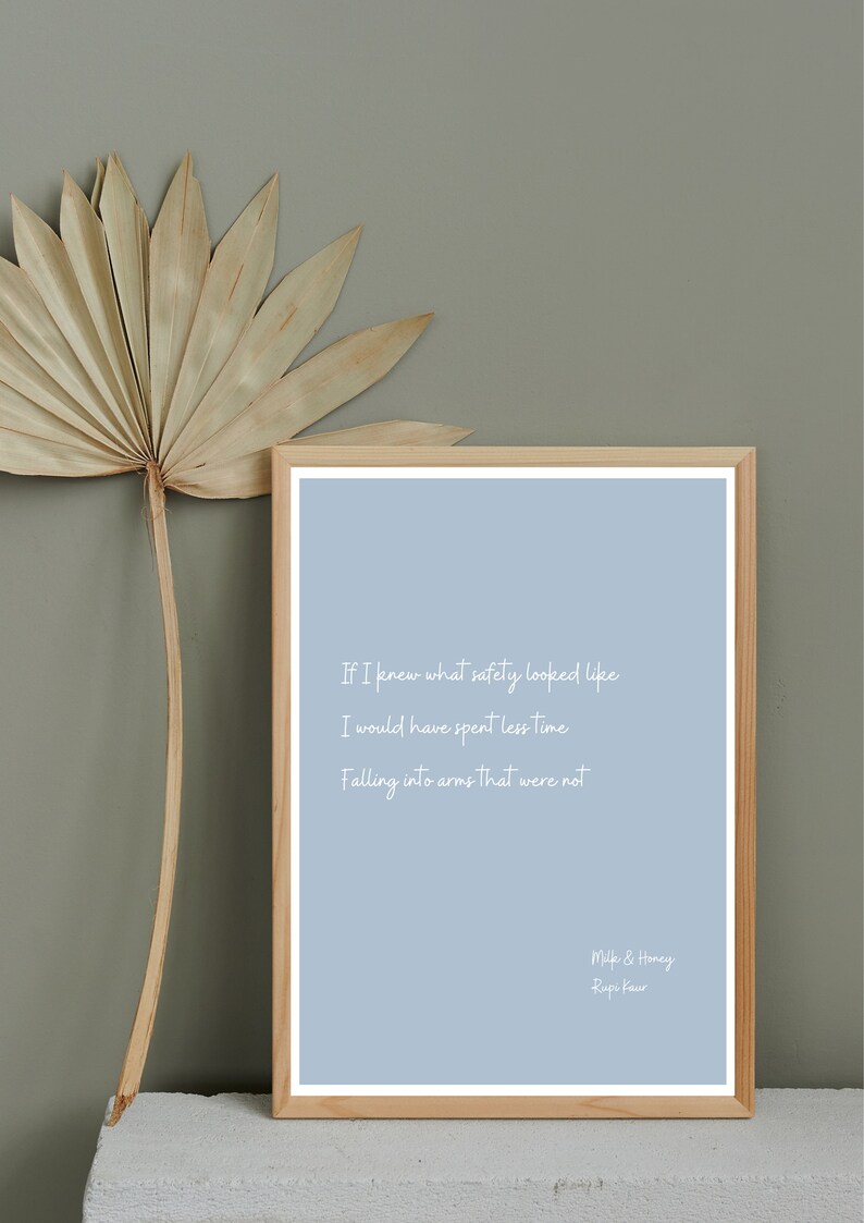 Rupi Kaur Poem Digital Print Wall Art Light Blue Minimal - Etsy