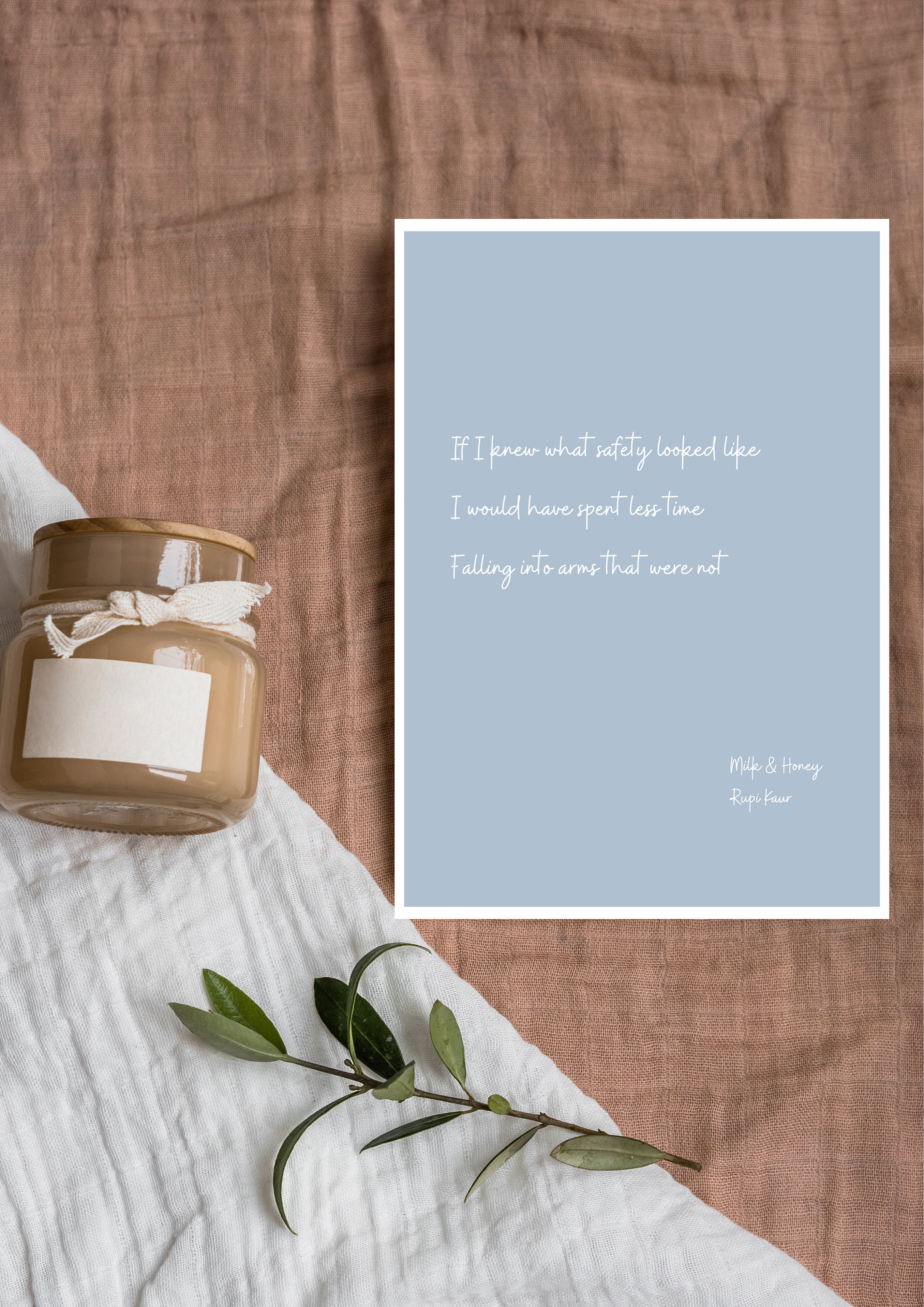 Rupi Kaur Poem Digital Print Wall Art Light Blue Minimal - Etsy