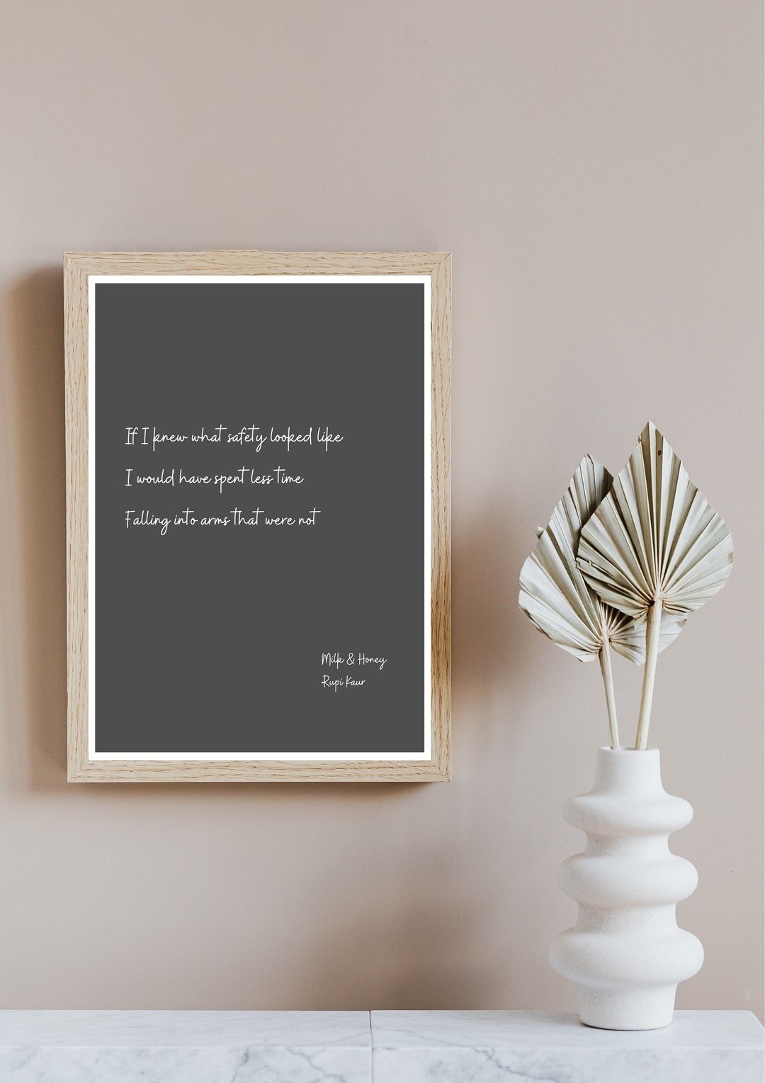Rupi Kaur Poem Digital Print Wall Art Charcoal Minimal - Etsy