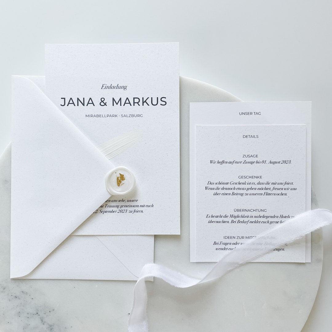 Invitations White Crush Maps Detailed Map Din B6 Brushstroke Wax Seal Gold Leaf Etsy