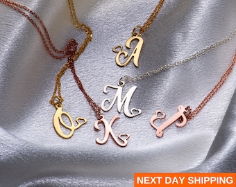 Personalized Initial Necklace with Heart, Custom Letter Necklace, Personalized Gifts for Her, Minimalist Initial Necklace, Gift for Mom