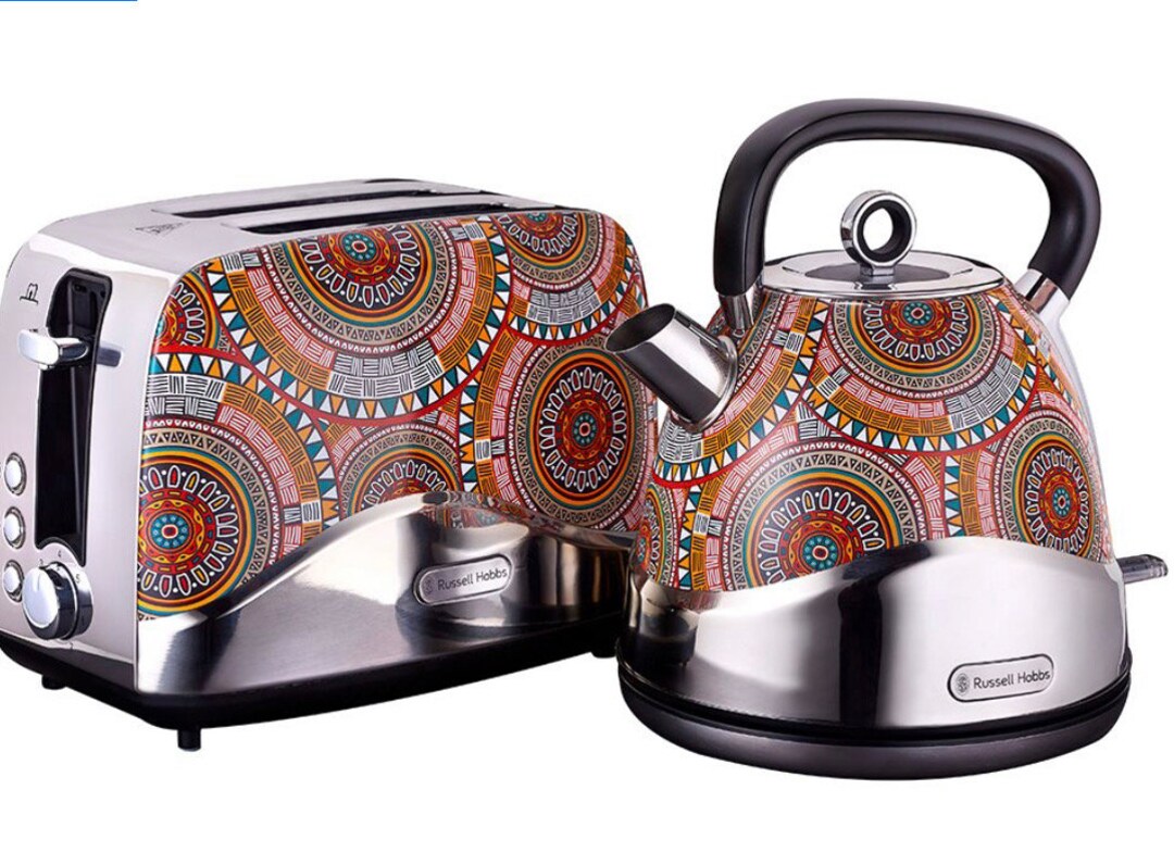 African Kettle and Toaster Combo Etsy