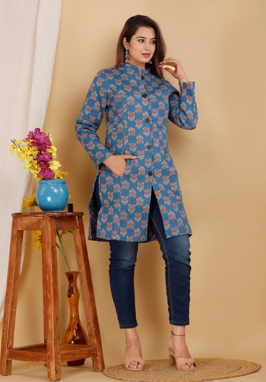 Women's Knit Jacket Cotton Floral main image 0
