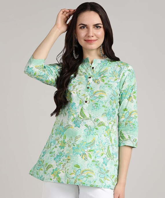 70% OFF on Anouk Bandhani Pure Cotton Short Kurti with Flared Pants on  Myntra | PaisaWapas.com