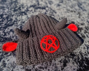 Baphomet satanic demon beanie