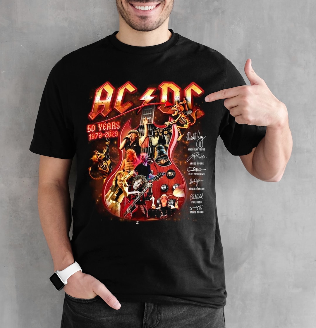 ACDC Band 50th Anniversary 1973-2023 Signature T-shirt 90s - Etsy