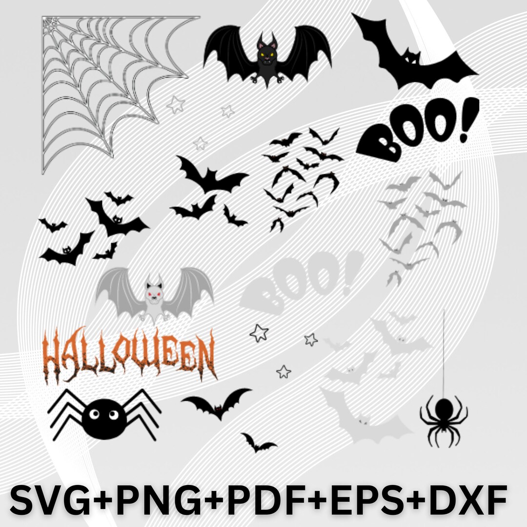 Halloween Svg Bundle, Halloween Bats SVG, Spooky Bats SVG, Flying Bats