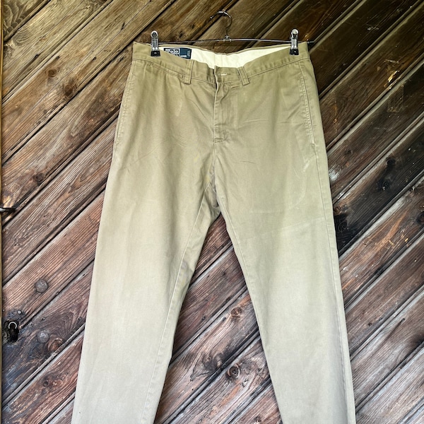 POLO by Ralph Lauren Chinos Summer Pants for Men Vintage men's M USA Fashion 100% Cotton 31/32 size Comfortable Fit