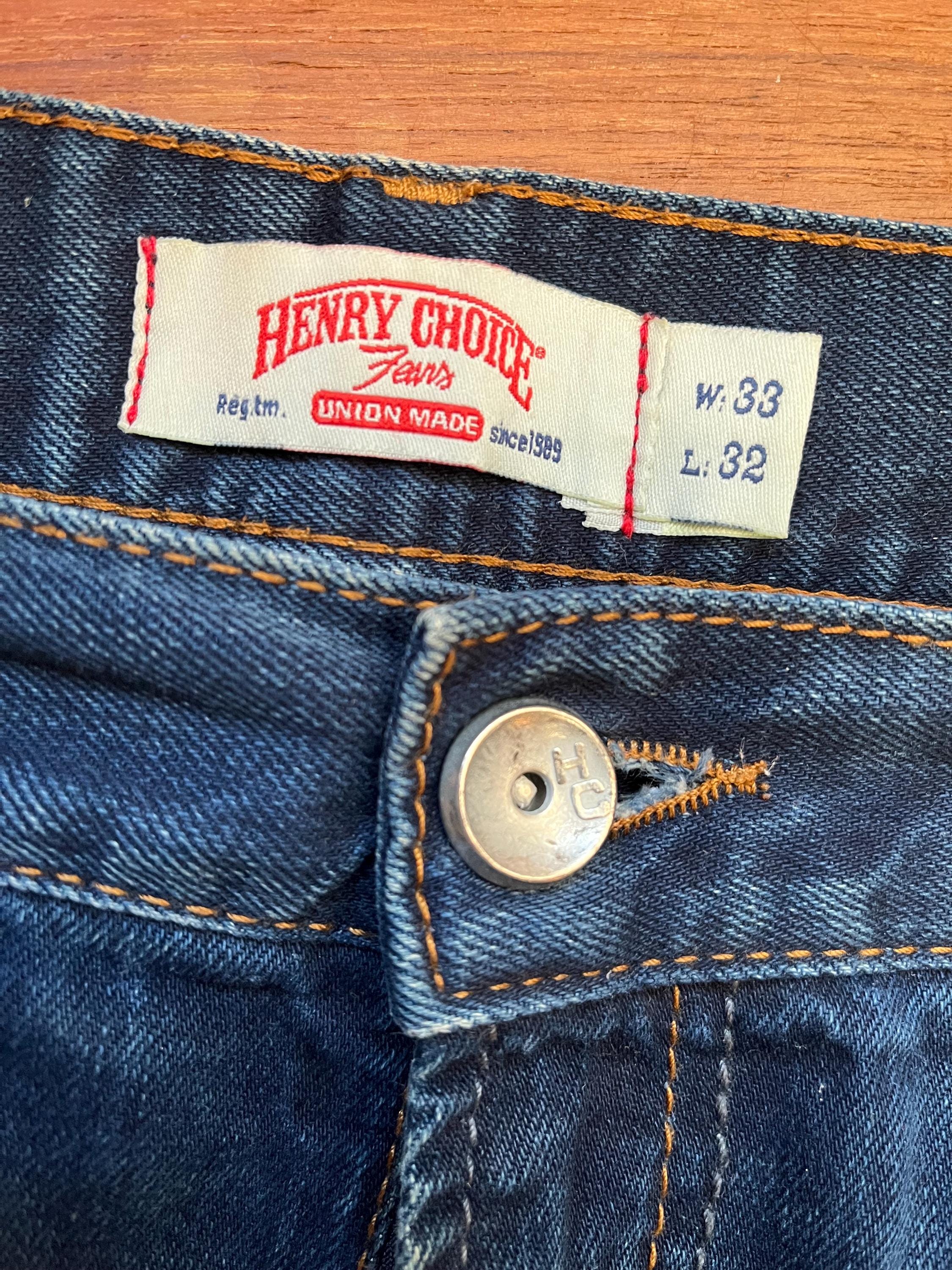 Vintage Faded Dark Wash Denim Jeans, Henry Choice (W33 L32) - Etsy