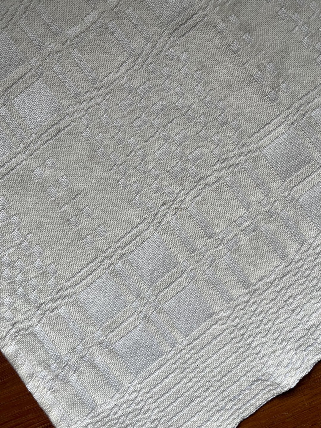 Linen Woven Vintage Swedish Folk Art Traditional Small Size Table