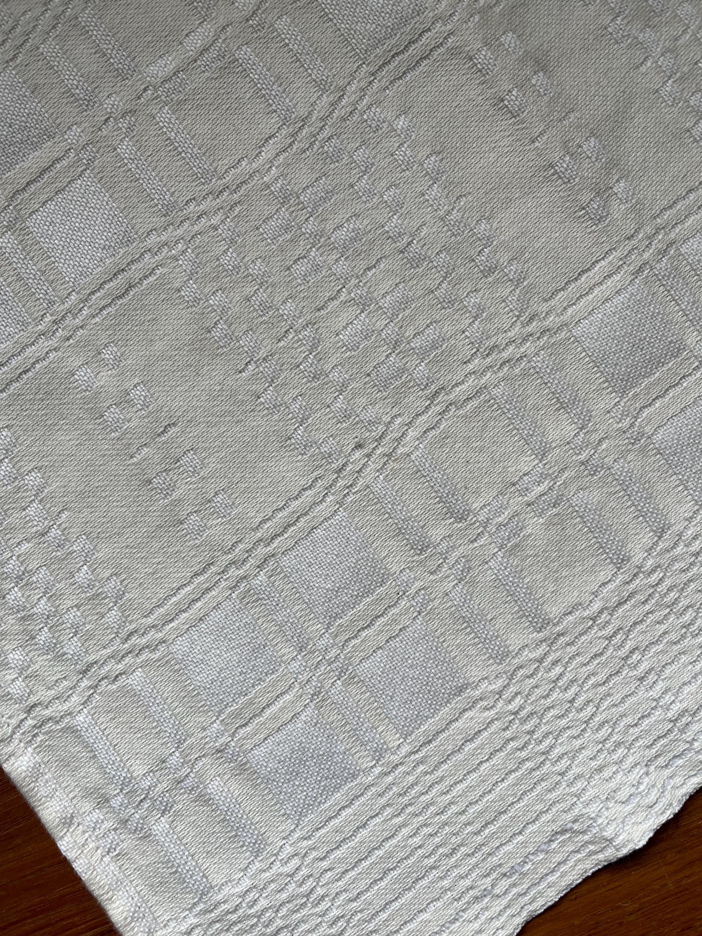 Linen Woven Vintage Swedish Folk Art Traditional Small Size Table