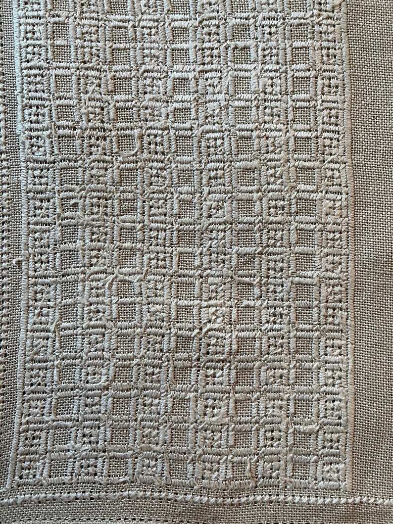 Vintage Swedish Natural Linen Embroidery Ornaments Decor Nordic Folk