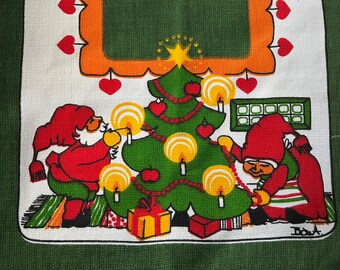 ヴィンテージのクリスマス用テーブルクロス／ランナー、1970年代の