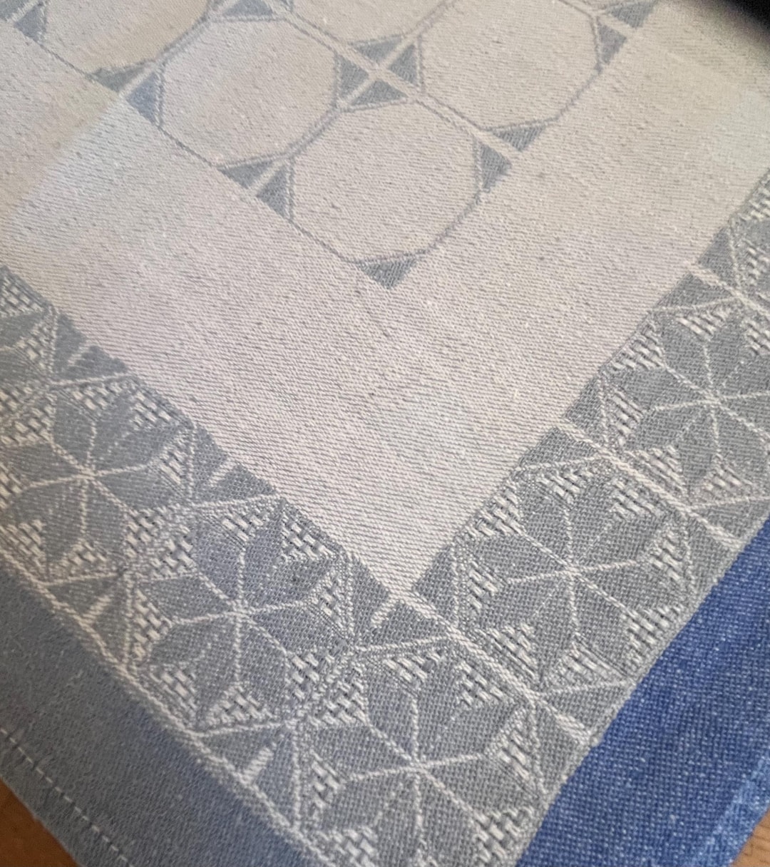Image showcasing Swedish Vintage Linen Cotton Blend Table Centerpiece Small Size Textile ...