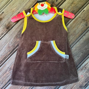 68 cm Swedish Vintage Kappahl Baby Girl Cotton Tricot Jersey Sarafan Summer Dress 3-6 month gift Brown Yellow