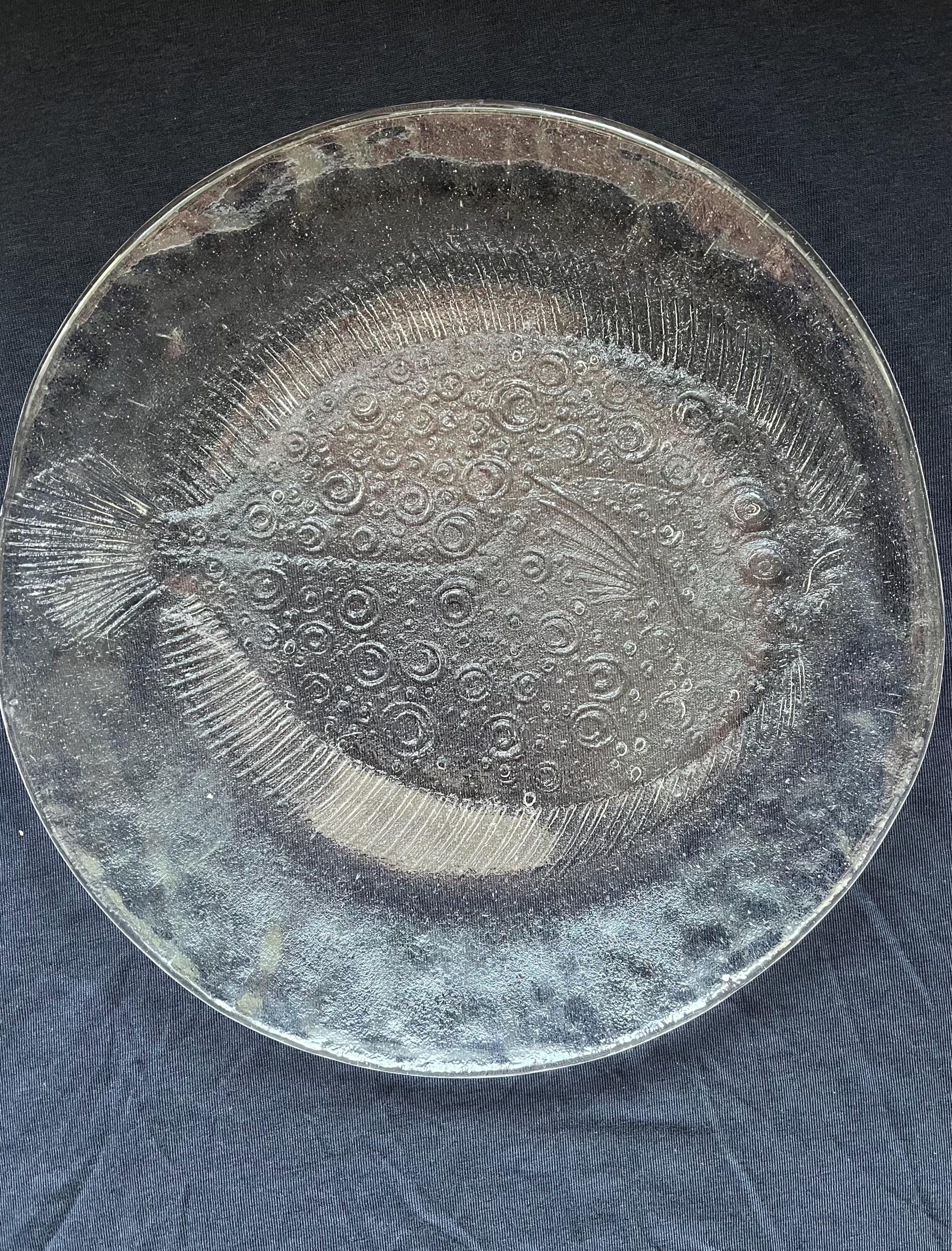 Vintage Kosta Boda Flounder Fish Plate Ann Göran Wärff Swedish Art
