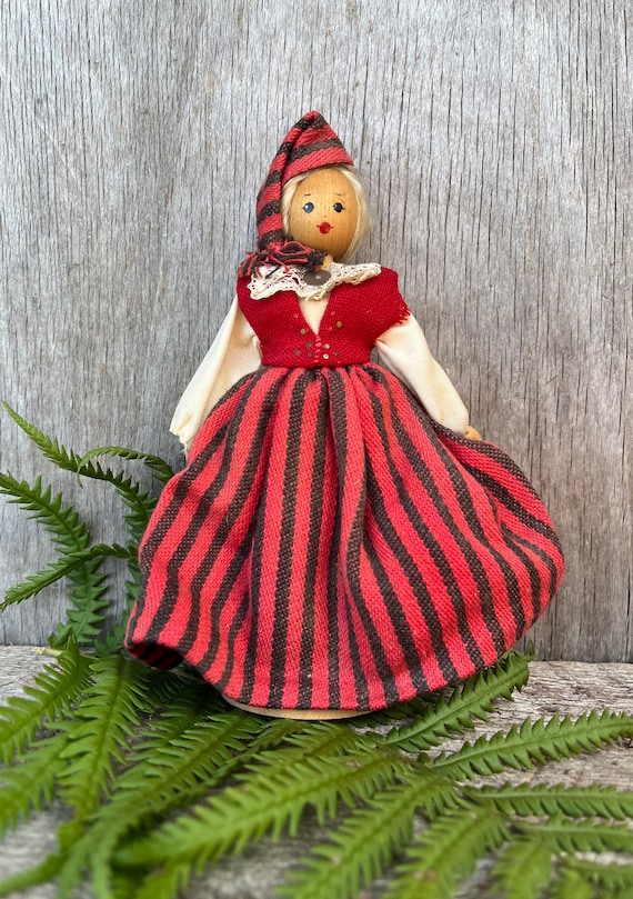 ヴィンテージ ソ連 エストニア Muhu Salvo 木製民芸品 お土産人形 1970