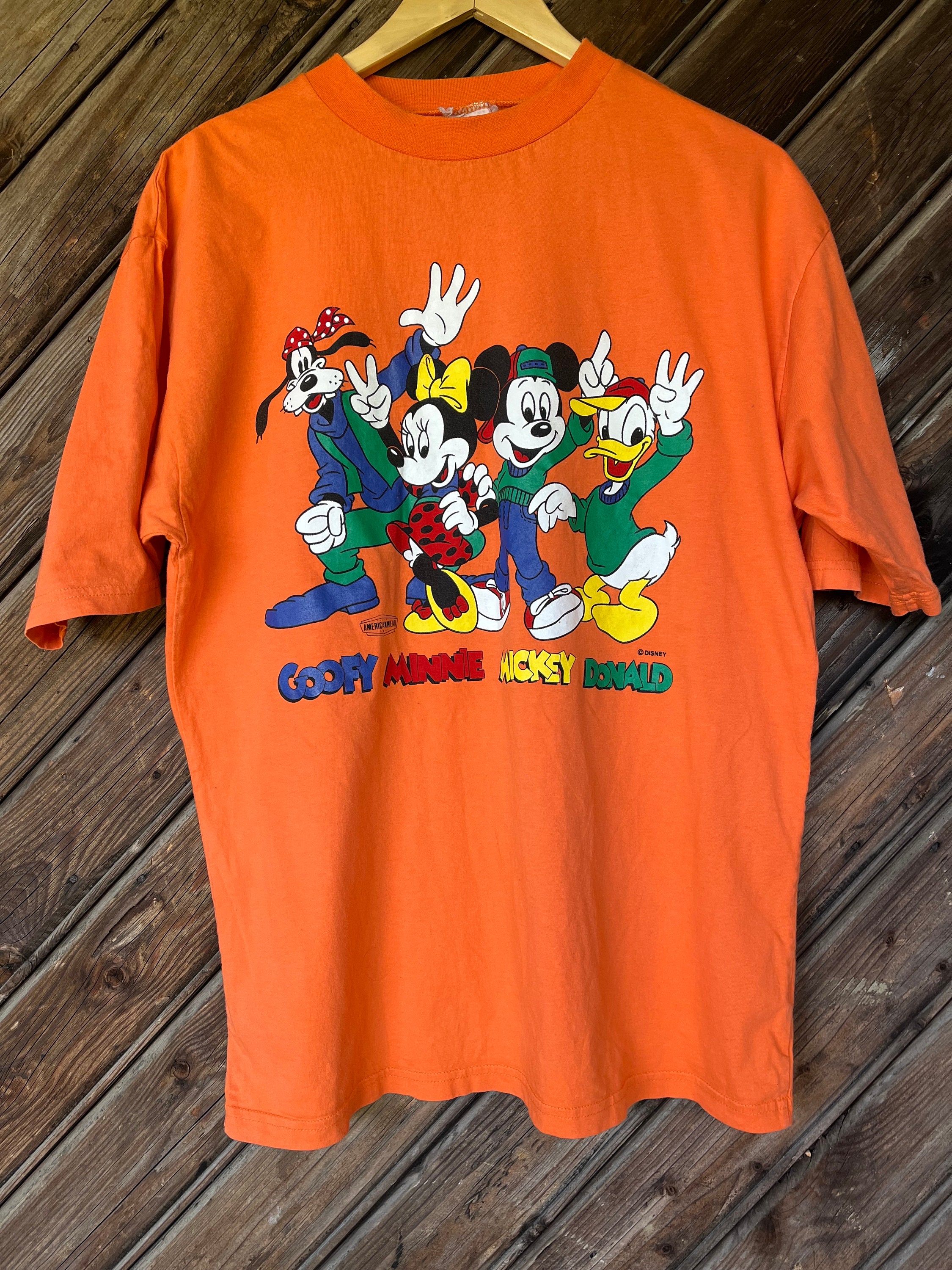 ディズニーヴィンテージロゴTシャツオレンジLサイズファンタジア ミッキーマウス アメリカンウェア ヴィンテージ オレンジ Tシャツ L