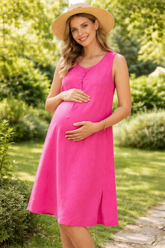 lindex pink dress Midi dress with puff sleeves - Pink