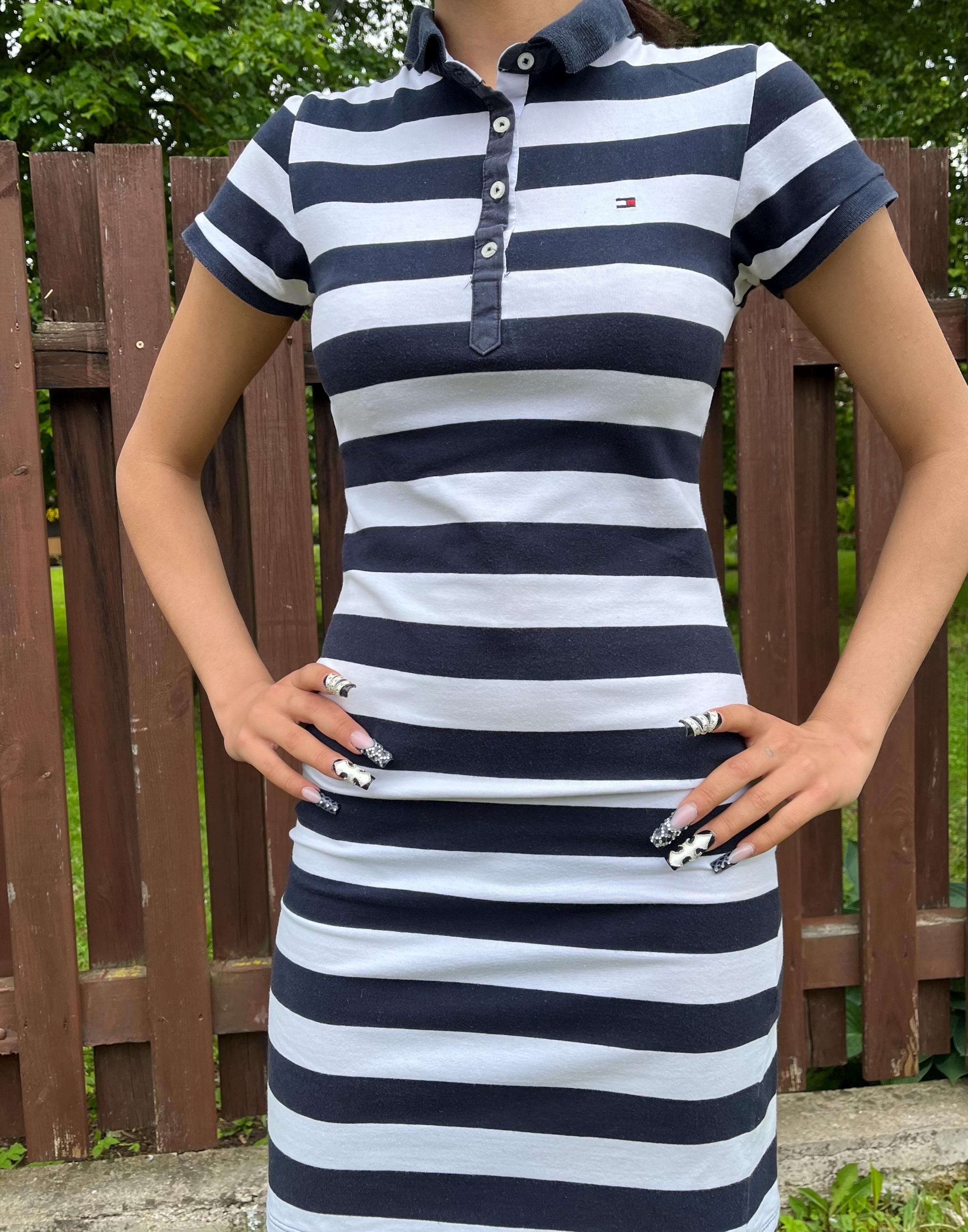 Vintage Tommy Hilfiger Striped Cotton Dress, Minimalist 2000s Fashion - Etsy
