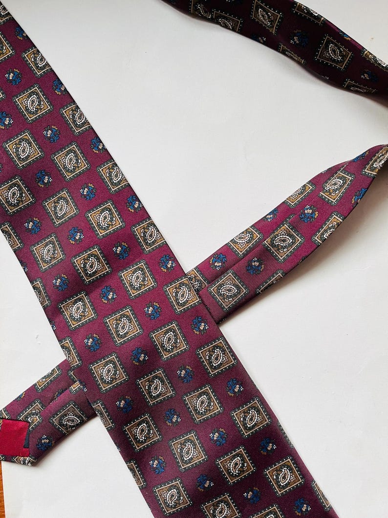 Vintage Frederick THEAK Pure Silk Tie Made in England Classical Design ...