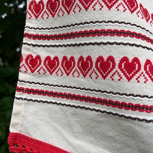 Vävda svenska vintagehjärtan julmotiv kort valens kök matrum dekoration lantlig fönsterbehandling skandinavisk