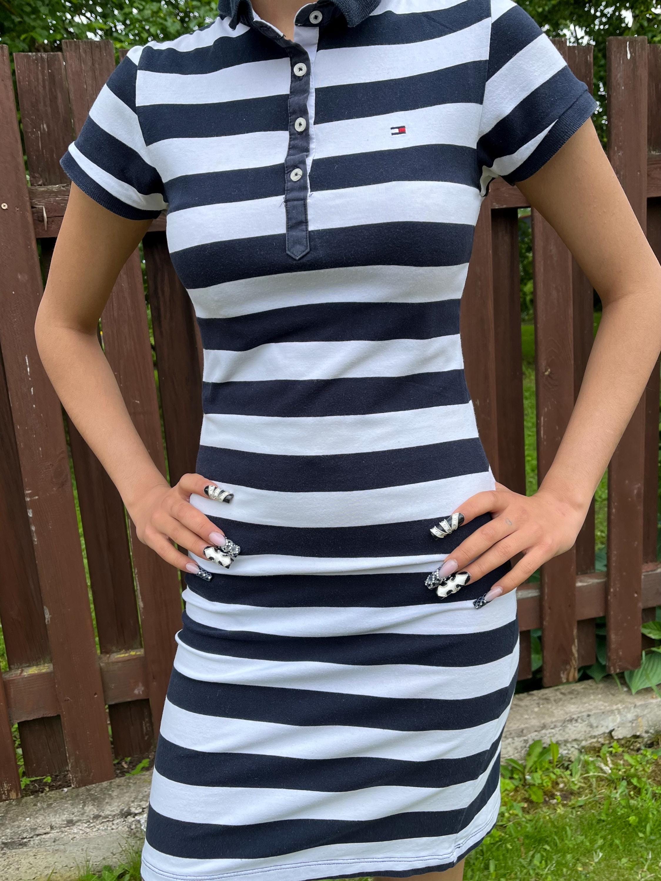 Vintage Tommy Hilfiger Striped Cotton Dress, Minimalist 2000s Fashion - Etsy