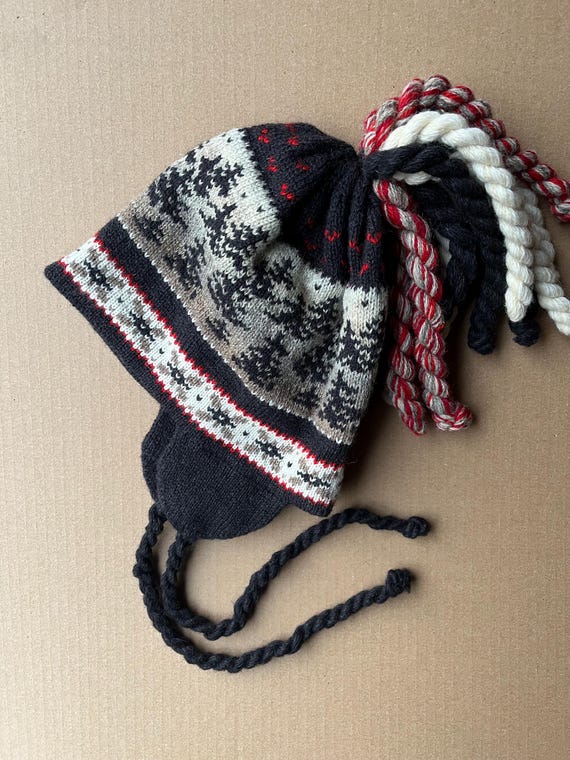 Kids Unisex Vintage Hand Knitted Wool Hat Eardrops  display picture 1