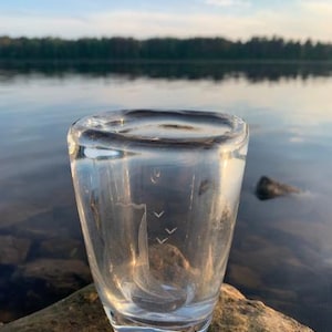 1949 Sven Palmqvist Orrefors Vase with etched Sail Boat Motif Swedish Glass Art Vintage Cool Retro Made in Sweden Scandinavian design アートガラス