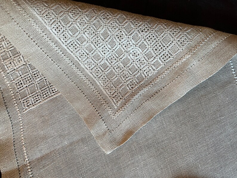 Vintage Swedish Natural Linen Embroidery Ornaments Decor Nordic Folk